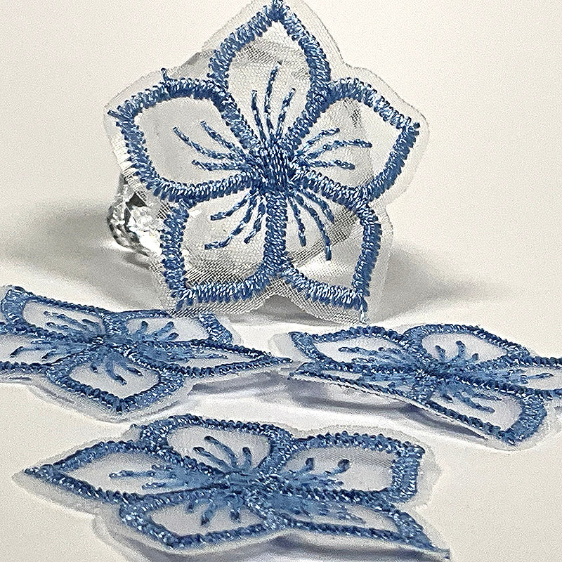 Toile Embroidered Flowers