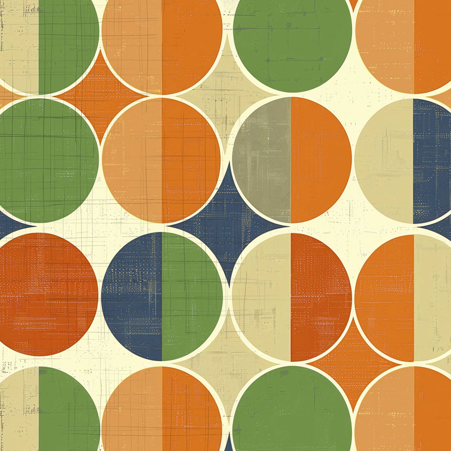 Mid Mod 12x12 Large Circles Print