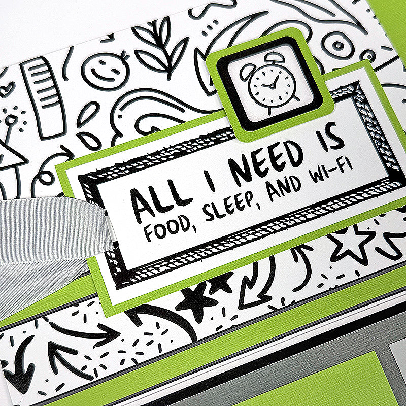 Doodles 12x12 White Print