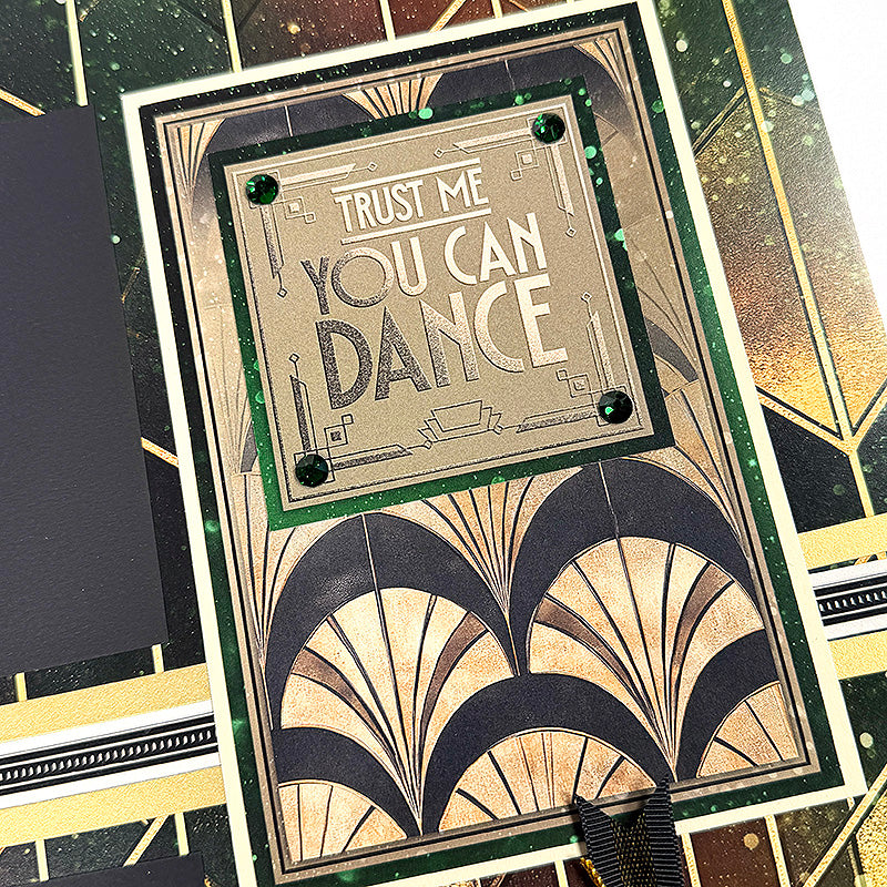 Black Tie Emerald Rhinestones Pack