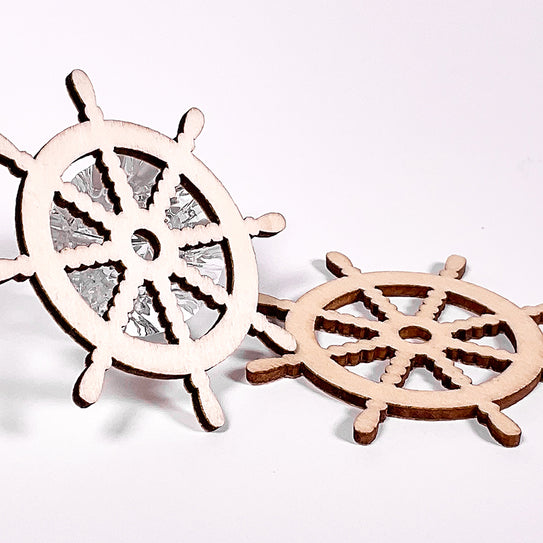 Coastal Ship's Wheel Woodcuts