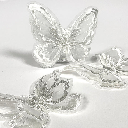 Toile Embroidered Butterflies