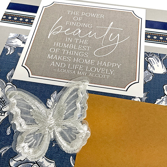 Toile Embroidered Butterflies