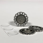 Toile Silver Settings w/ Epoxy Stickers
