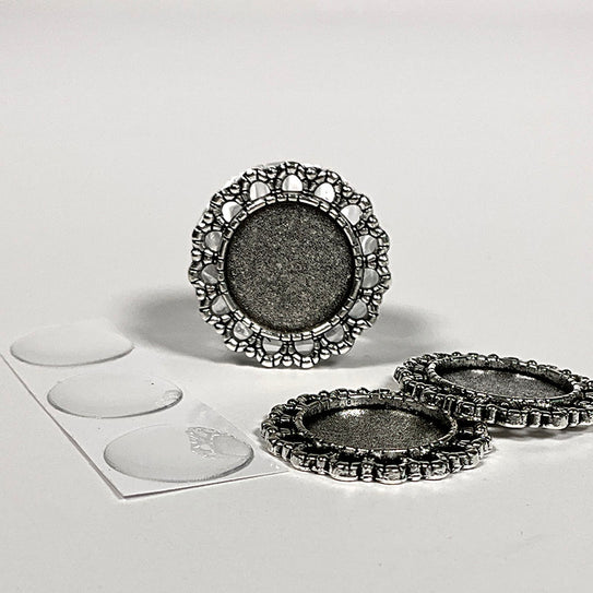Toile Silver Settings w/ Epoxy Stickers