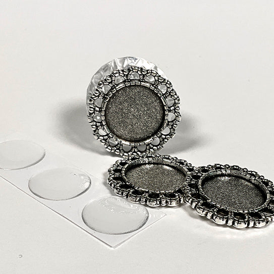 Toile Silver Settings w/ Epoxy Stickers