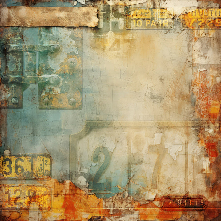 Rustique 12x12 Rust Print
