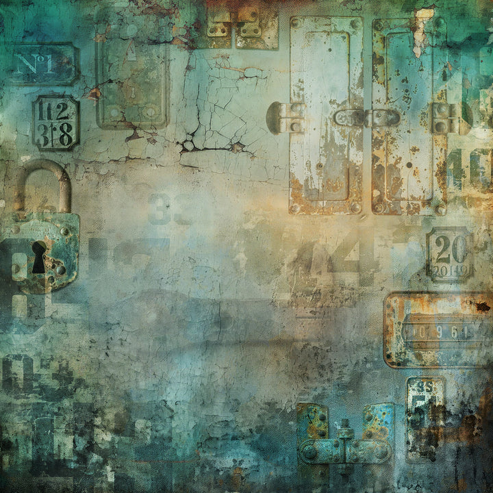 Rustique 12x12 Teal Print