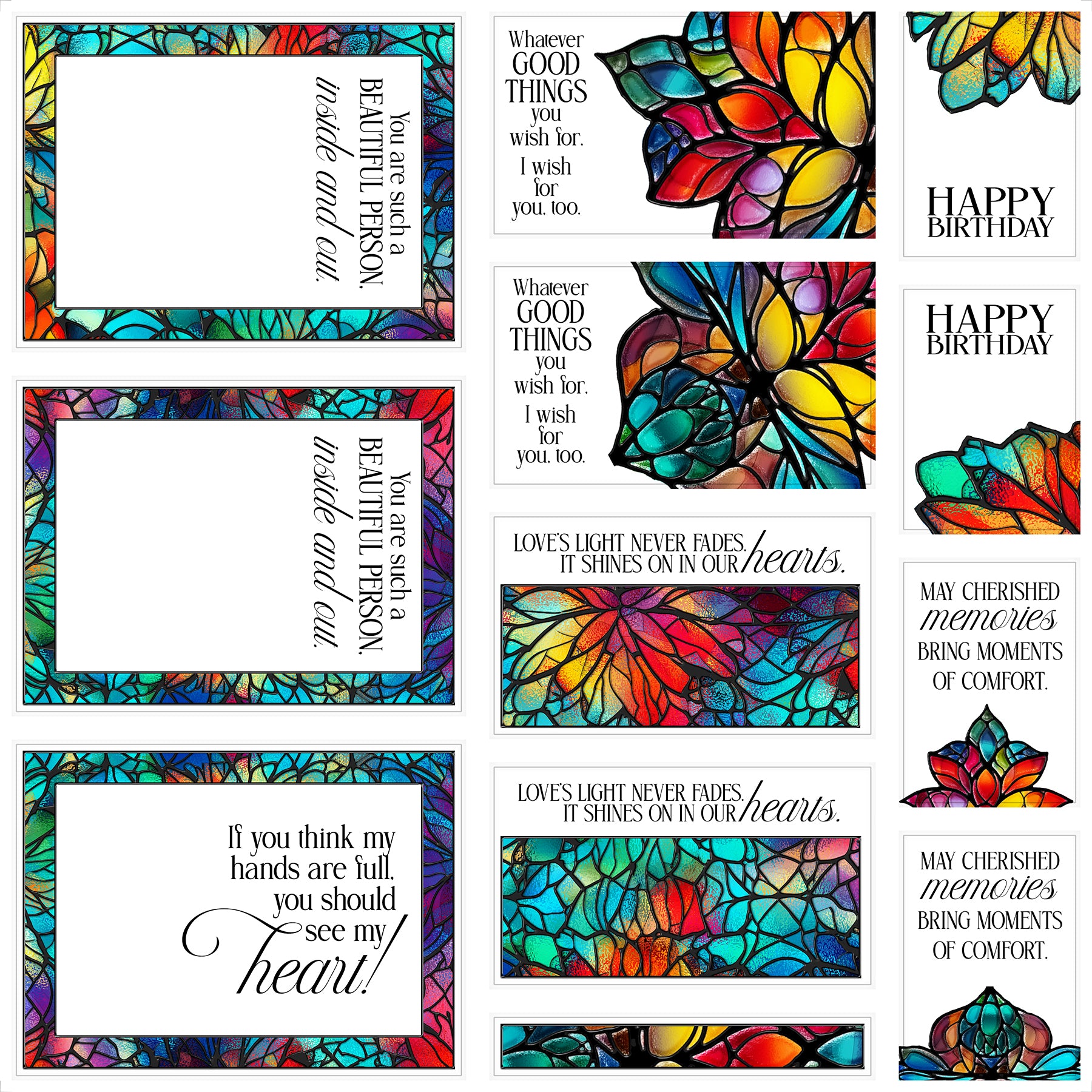 Stained Glass Card Cutaparts