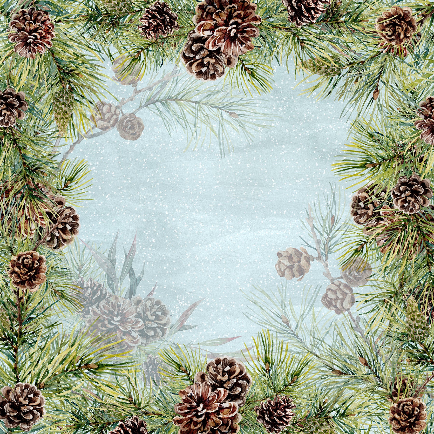 Boughs of Joy 12x12 Wreath Print