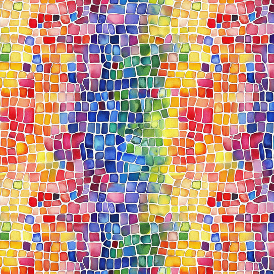 Colorful Life 12x12 Small Mosaic Print