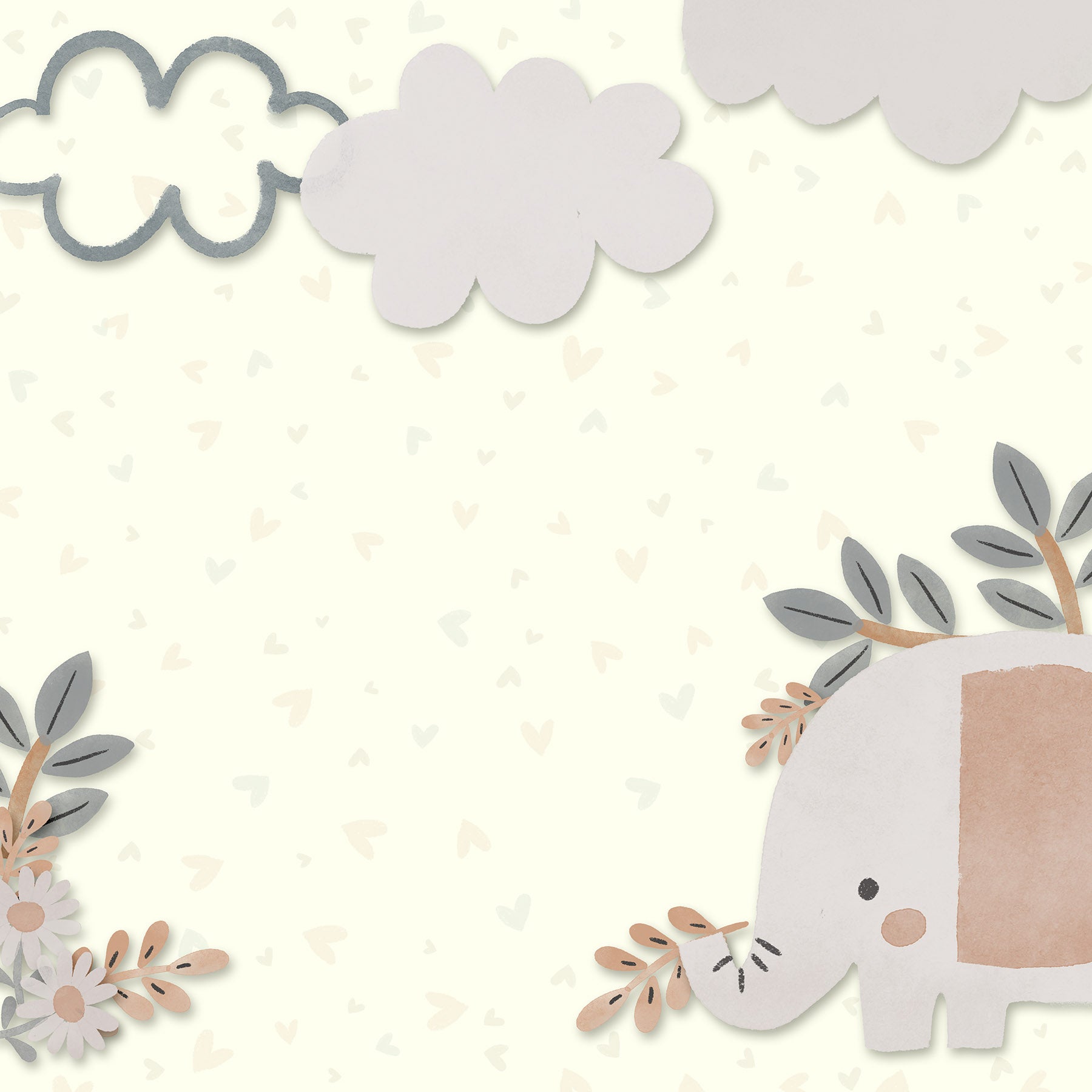 Little One 12x12 Elephant Print