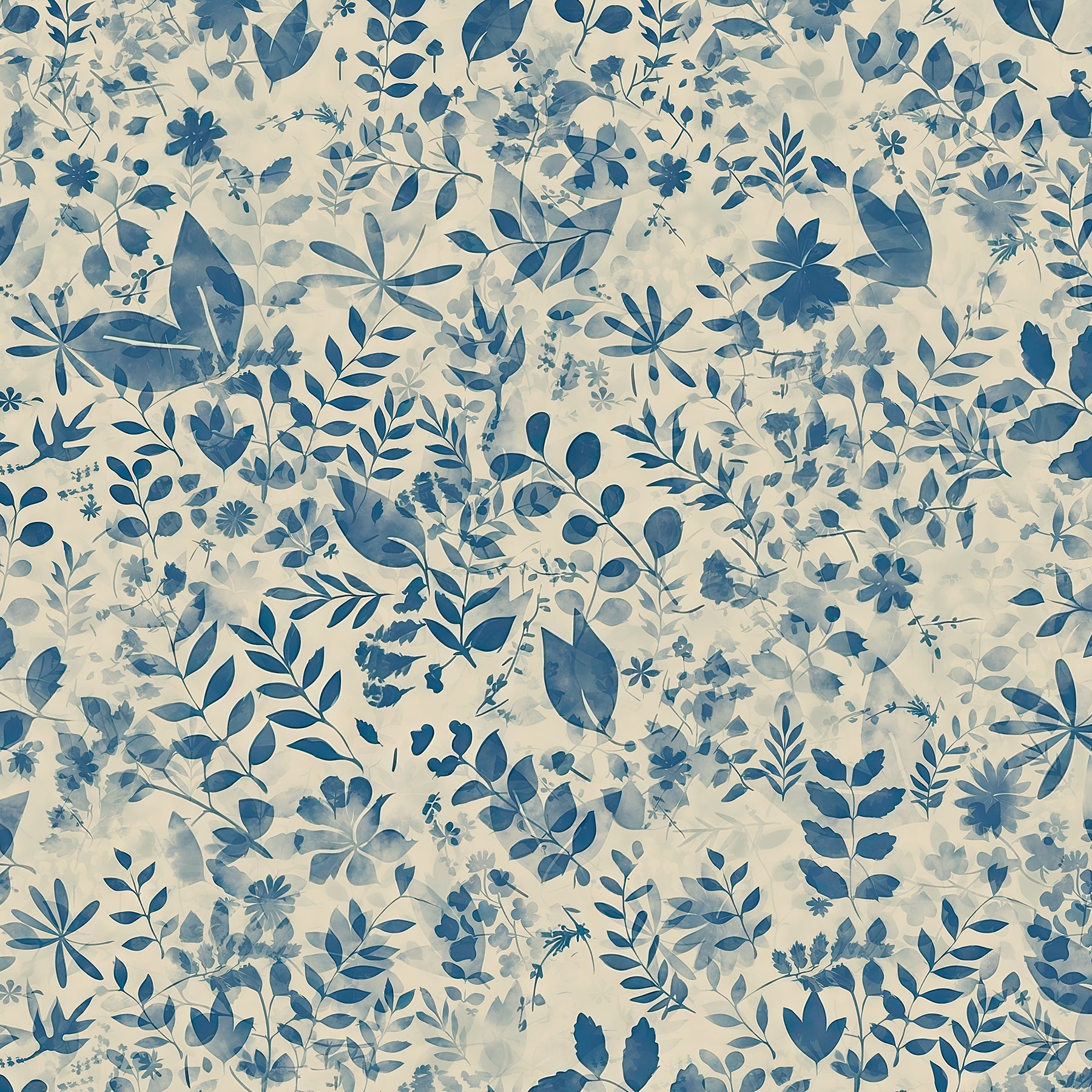 Blue Botanicals 12x12 Small Print