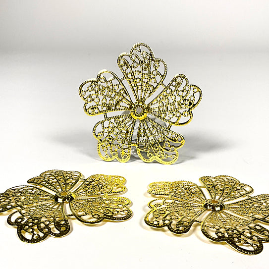 Folk Art Gold Flowers