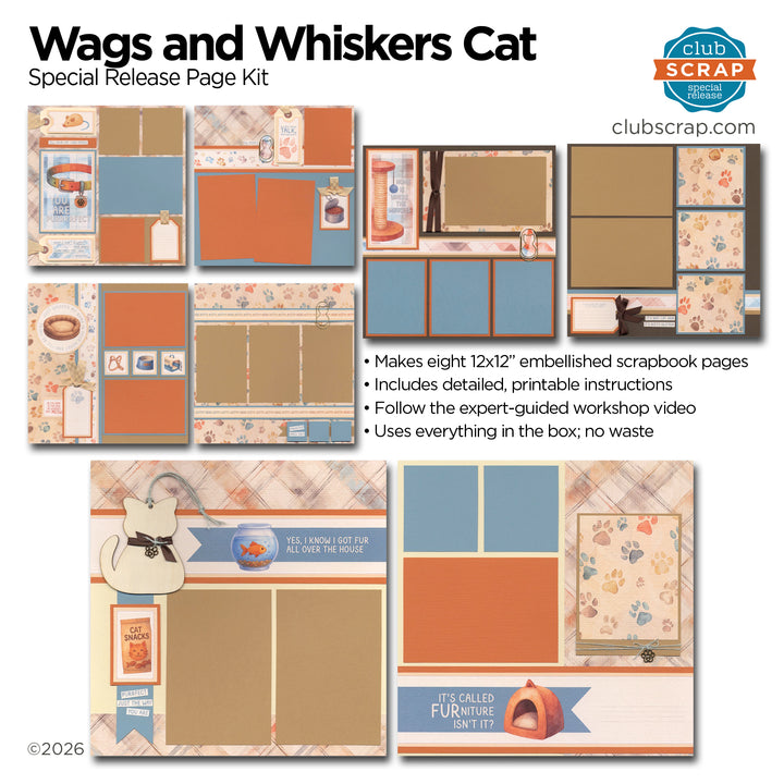 Wags and Whiskers - Cat Page Kit