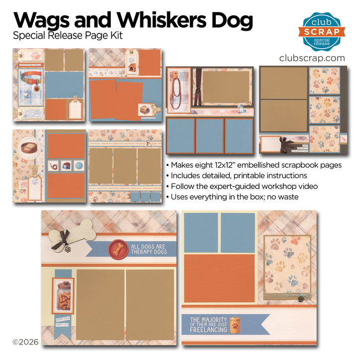 Wags and Whiskers - Dog Page Kit